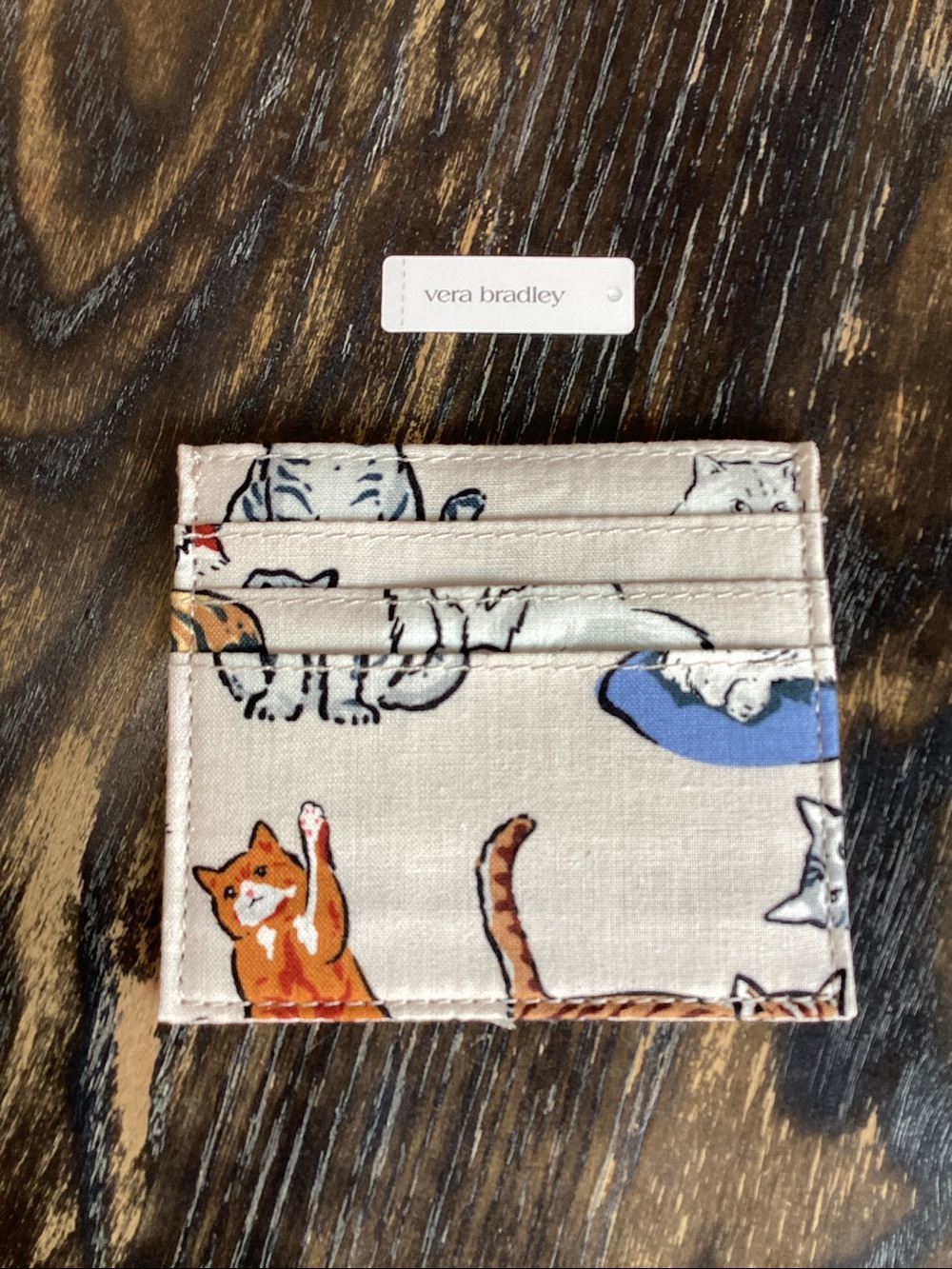 Vera Bradley A Cat’s Life Cream Card Case